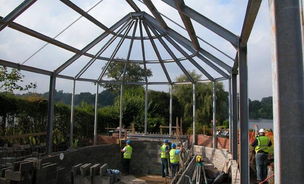 Photo 1 Initial construction and steel frame assembly